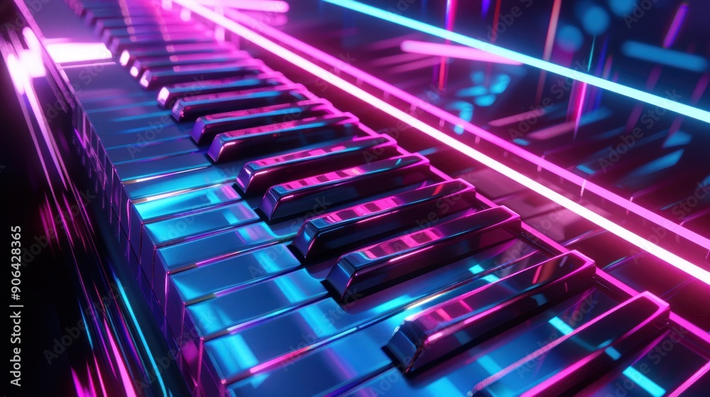 Neon Piano Keys Neon Piano Keys