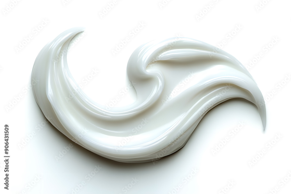 Striped blue and white toothpaste gel swirl isolated on white background Striped blue and white toothpaste gel swirl isolated on white background