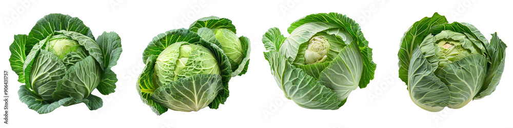 Fresh, vibrant green cabbage heads displayed elegantly on a white background, perfect for culinary and health-related themes. Fresh, vibrant green cabbage heads displayed elegantly on a white background, perfect for culinary and health-related themes.