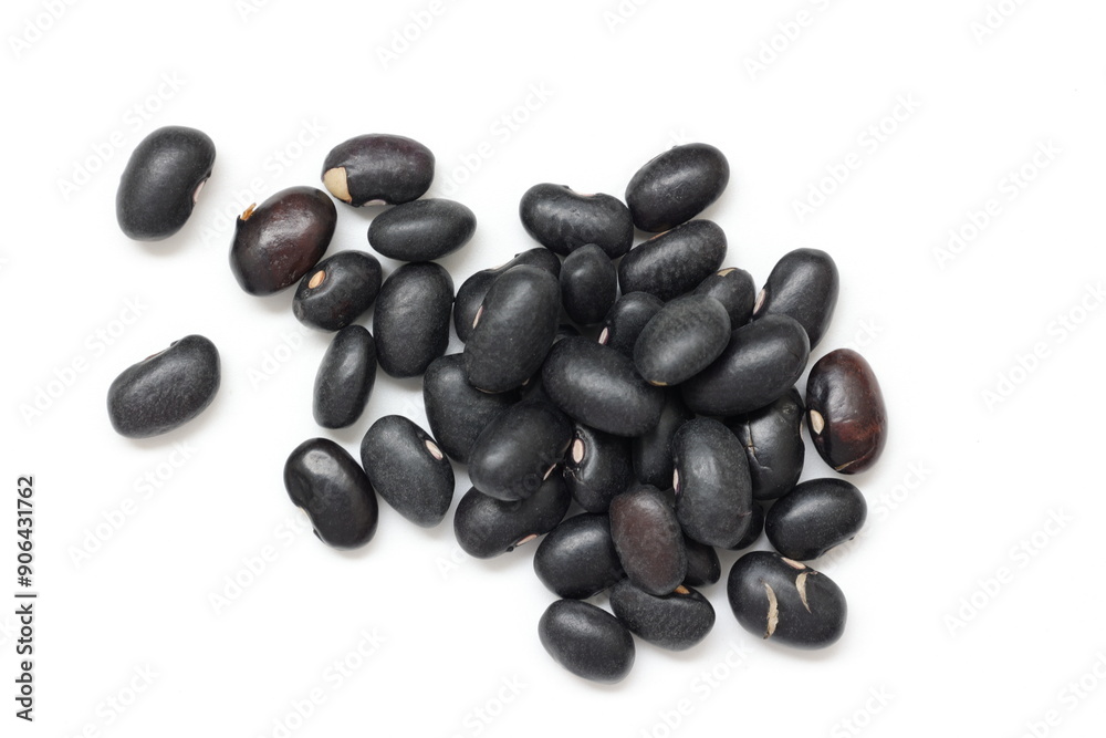 black bean seeds isolated on white background black bean seeds isolated on white background