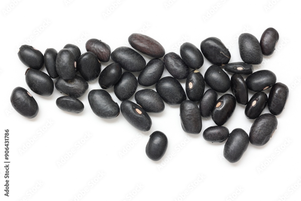 black bean seeds isolated on white background black bean seeds isolated on white background