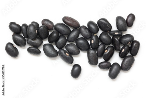 black bean seeds isolated on white background 