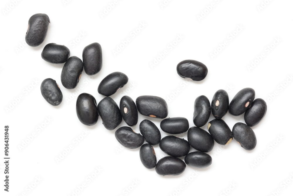 black bean seeds isolated on white background black bean seeds isolated on white background