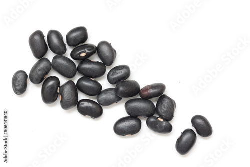 black bean seeds isolate on white background 