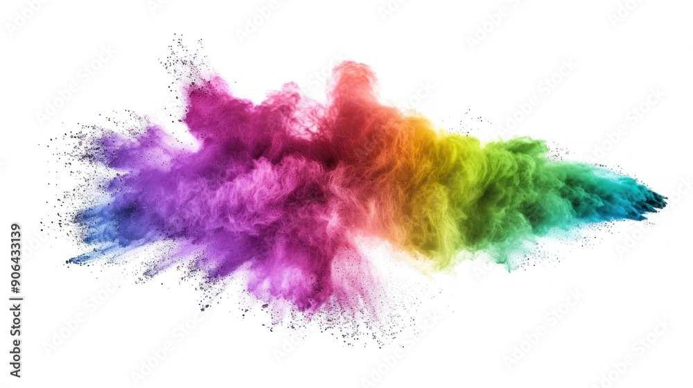 Vibrant Color Explosion on White Background Vibrant Color Explosion on White Background