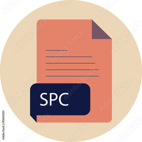 SPC File extension icon black color cSPC p corners circular shape