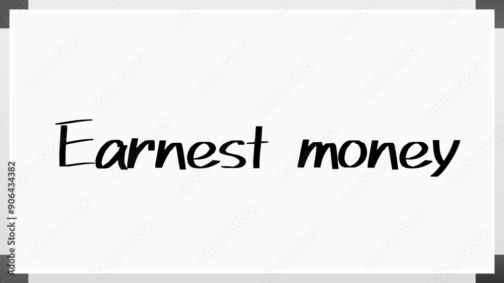Earnest money のホワイトボード風イラスト Earnest money のホワイトボード風イラスト