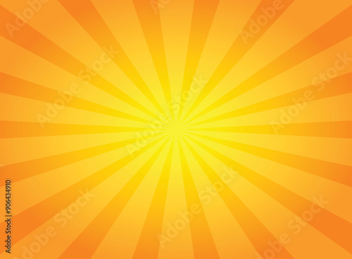 Retro summer ray background in flat style. Sunburst vector illustration on isolated background. Sunshine sign business concept.
