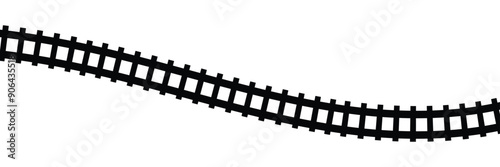 Railway train track vector route. Rail pattern round circular curve railroad path icon . Vector Illustration.