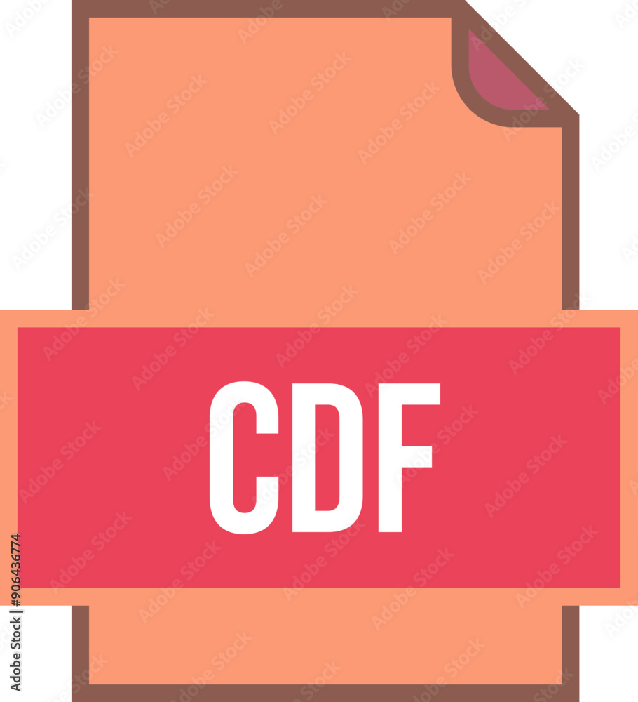 CDF File icon fill and outline crisp corners CDF File icon fill and outline crisp corners