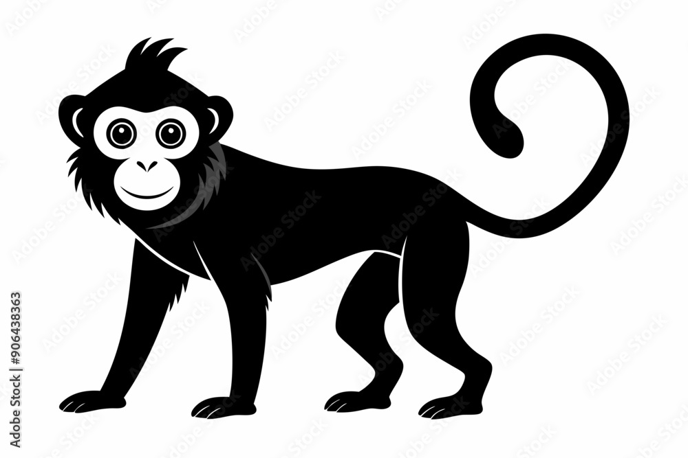 Fototapeta premium Monkey silhouette, Monkey icon vector illustration 