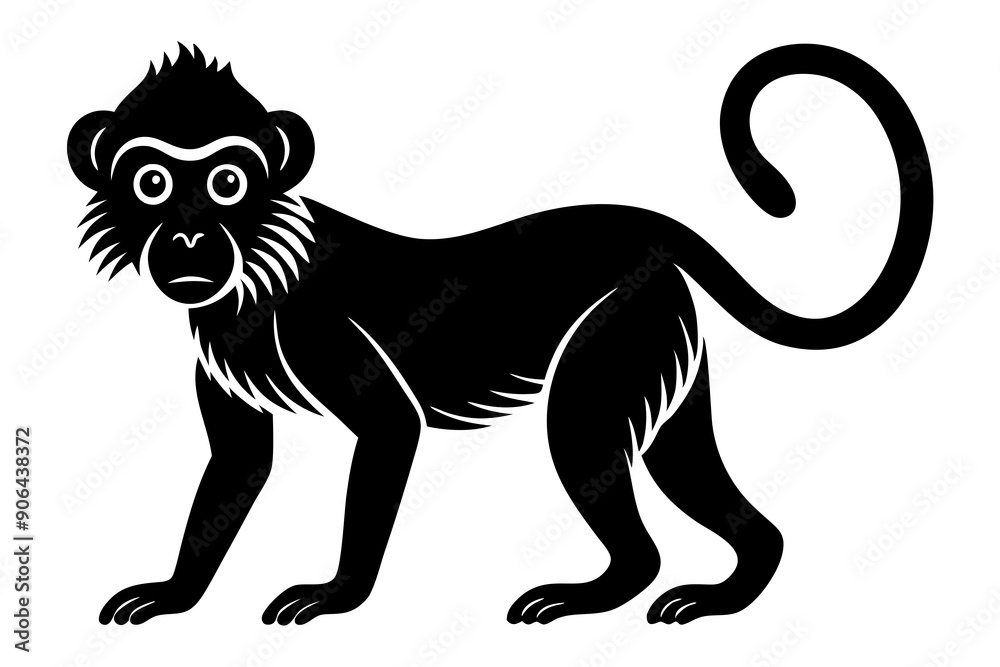 Obraz premium Monkey silhouette, Monkey icon vector illustration 