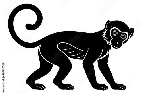 
Monkey silhouette, Monkey icon vector illustration
