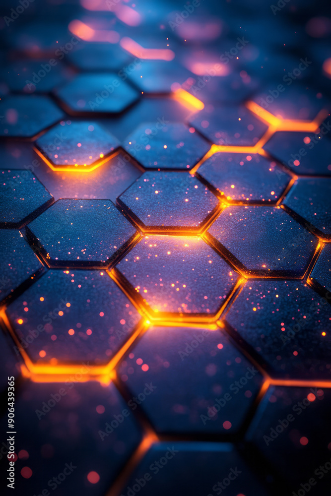 Clean scene of a hexagonal design with glowing colors, forming an abstract pattern on a dark canvas, Clean scene of a hexagonal design with glowing colors, forming an abstract pattern on a dark canvas,