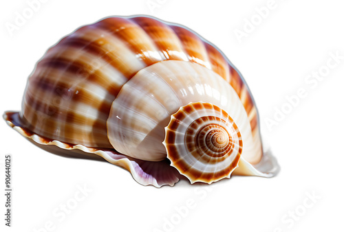 close sea shell isolated white background high resolution high details vibrant photo