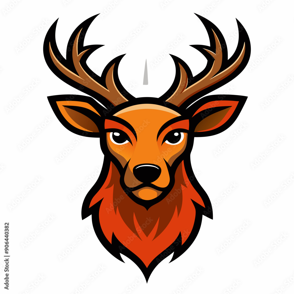 Fototapeta premium Deer mascot head vector illustration on white background