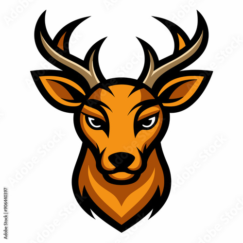 Deer mascot head  vector illustration on  white background © Chayon Sarker