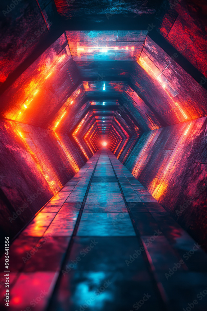 Surreal design of a neon diamond tunnel, where lights pulse in rhythmic patterns, enhancing the futuristic vibe, Surreal design of a neon diamond tunnel, where lights pulse in rhythmic patterns, enhancing the futuristic vibe,