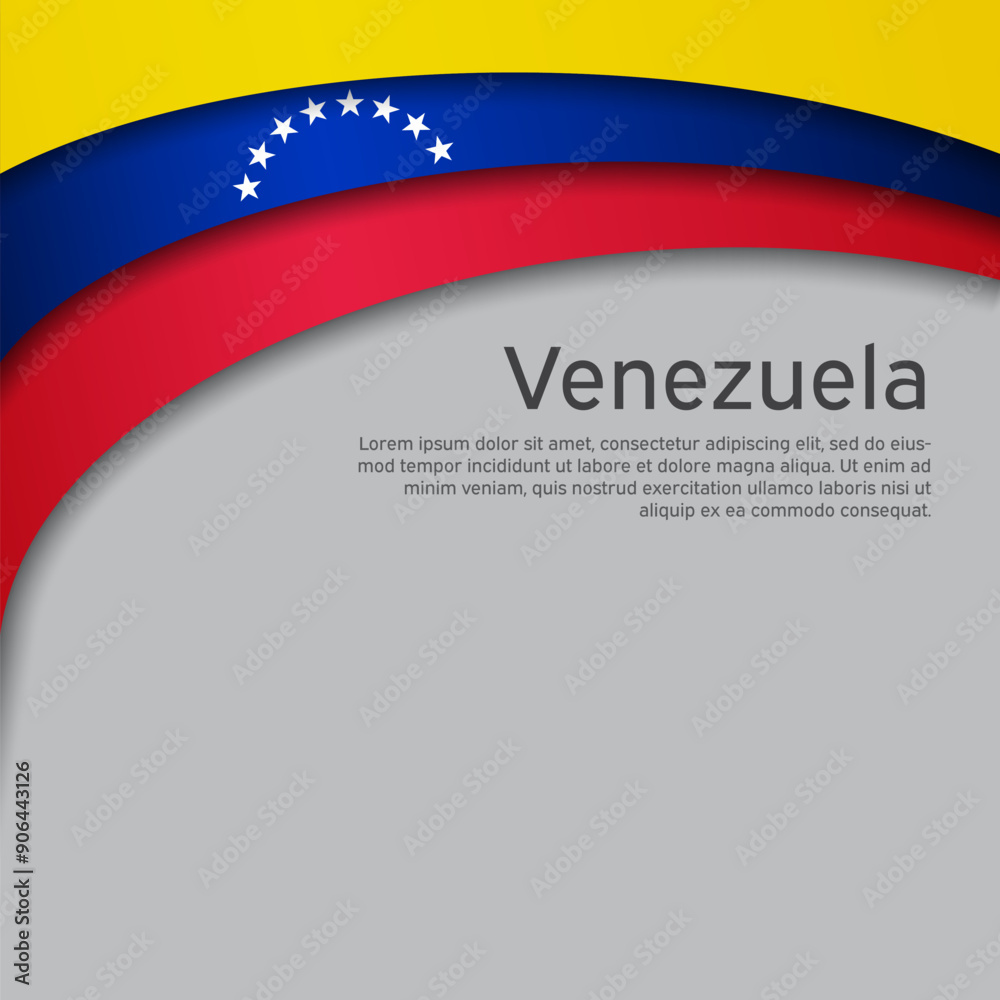 Waving venezuela flag. State patriotic venezuelan cover, flyer. Creative background for venezuela patriotic holiday card design. Paper cut style. National poster. Business booklet. Vector design Waving venezuela flag. State patriotic venezuelan cover, flyer. Creative background for venezuela patriotic holiday card design. Paper cut style. National poster. Business booklet. Vector design