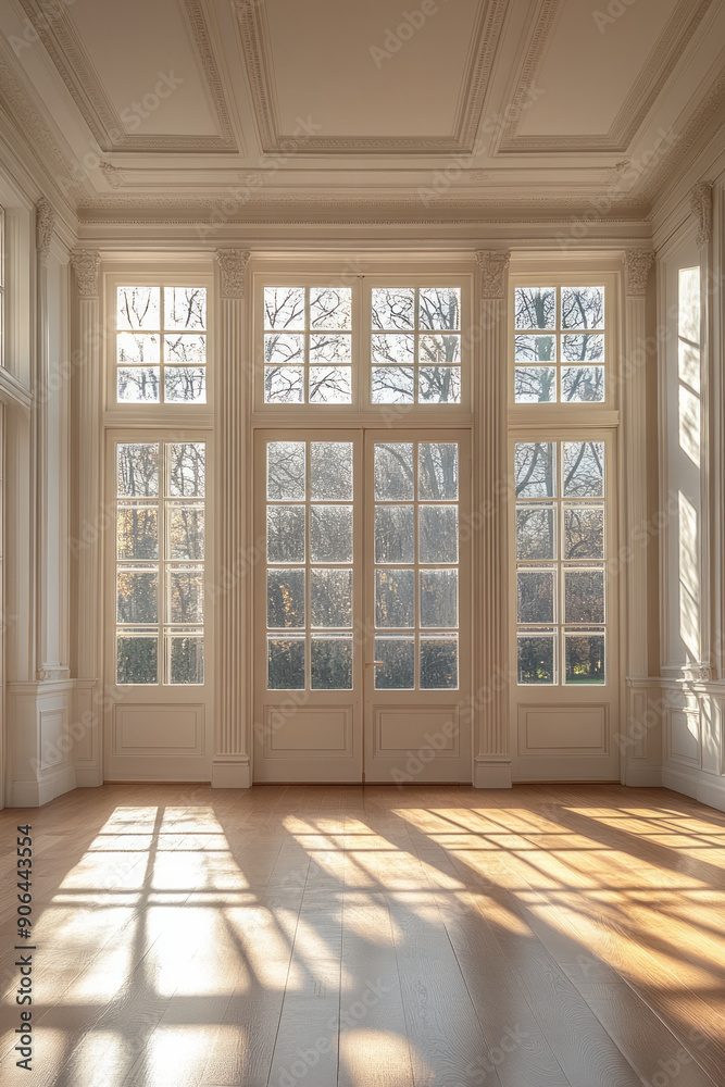 Obraz premium Elegant image of an auction room with soft, ambient lighting and minimalist dÃ©cor,