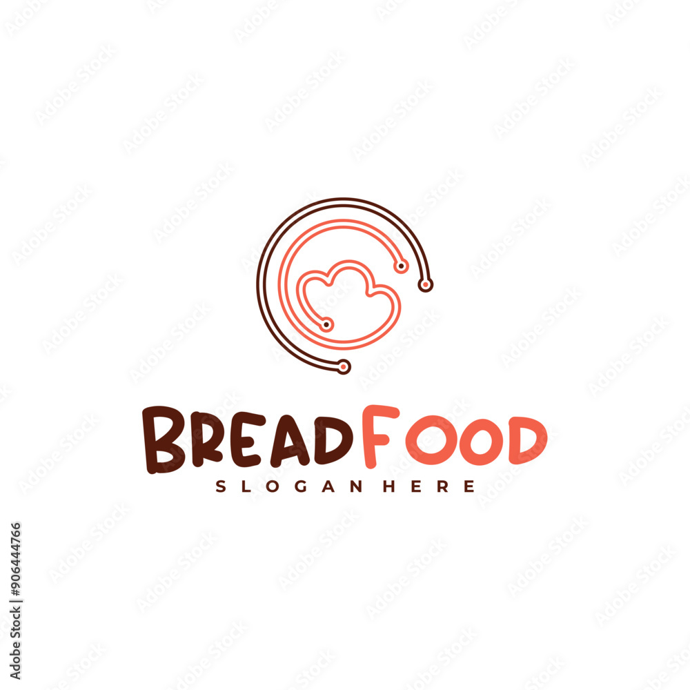 Bread tech logo vector template, Creative tech bread logo design concepts