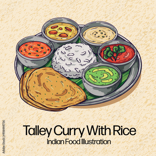 Hand drawn Indian Cuisine Vector Illustration