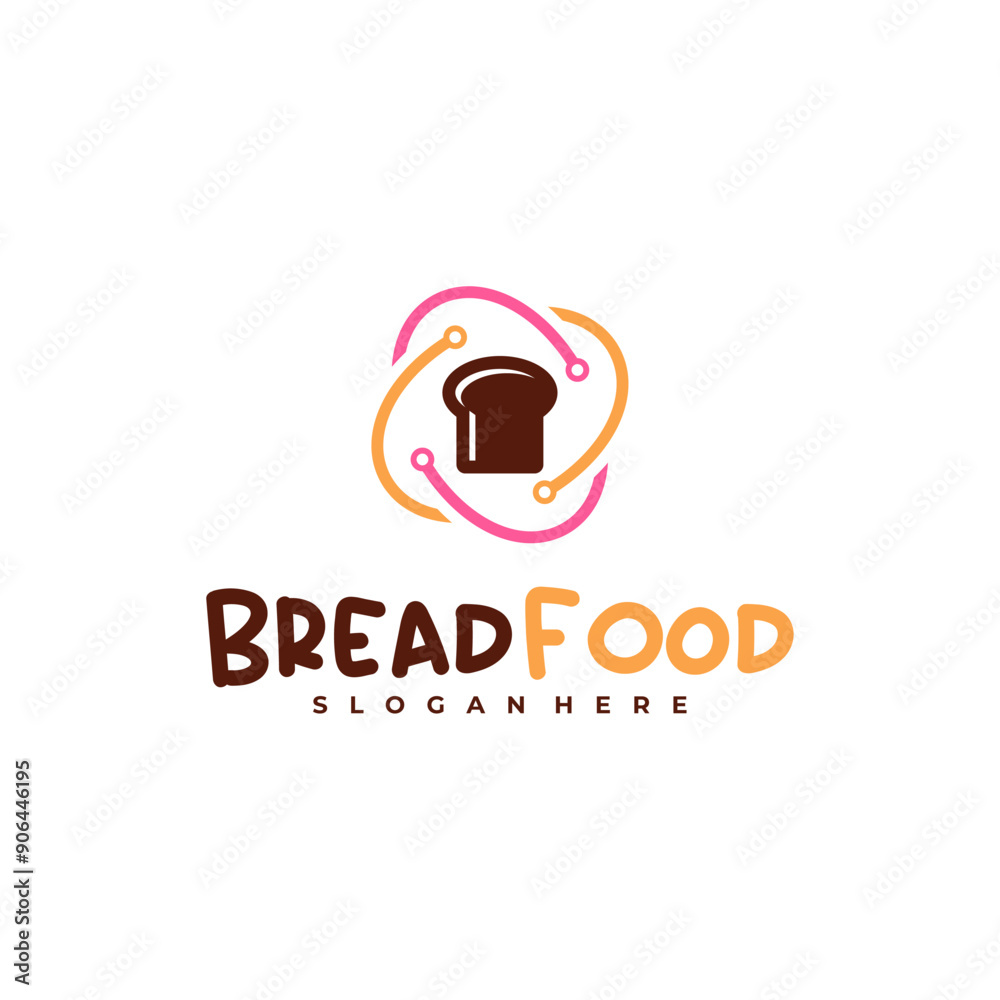 Obraz premium Bread tech logo vector template, Creative tech bread logo design concepts