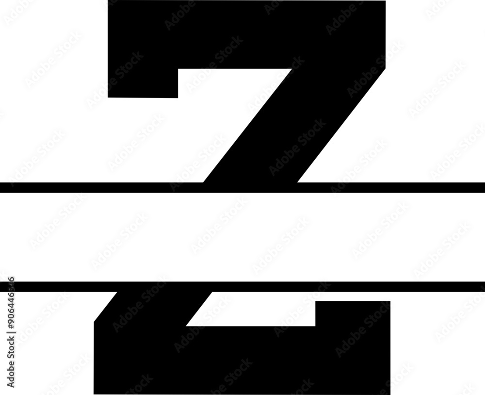 Z Sport Monogram Name Split Letter Font Z Sport Monogram Name Split Letter Font