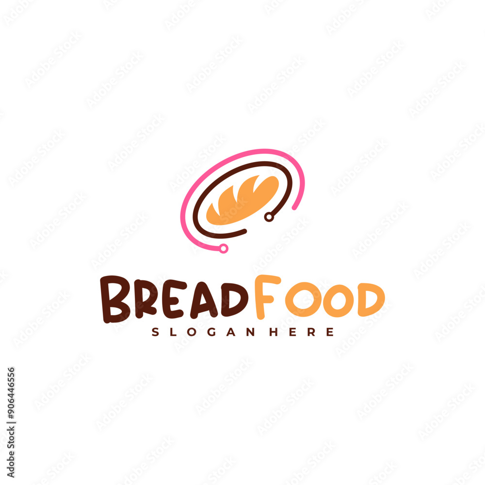 Obraz premium Bread tech logo vector template, Creative tech bread logo design concepts