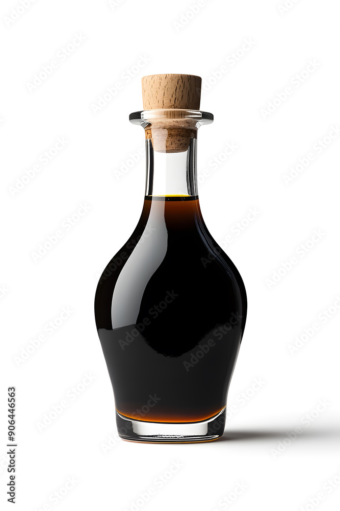 Small bottle with balsamic vinegar isolated on the white background Small bottle with balsamic vinegar isolated on the white background