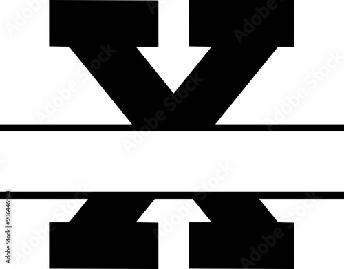 X Sport Monogram Name Split Letter Font