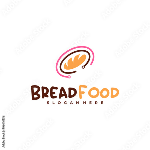 Bread tech logo vector template, Creative tech bread logo design concepts