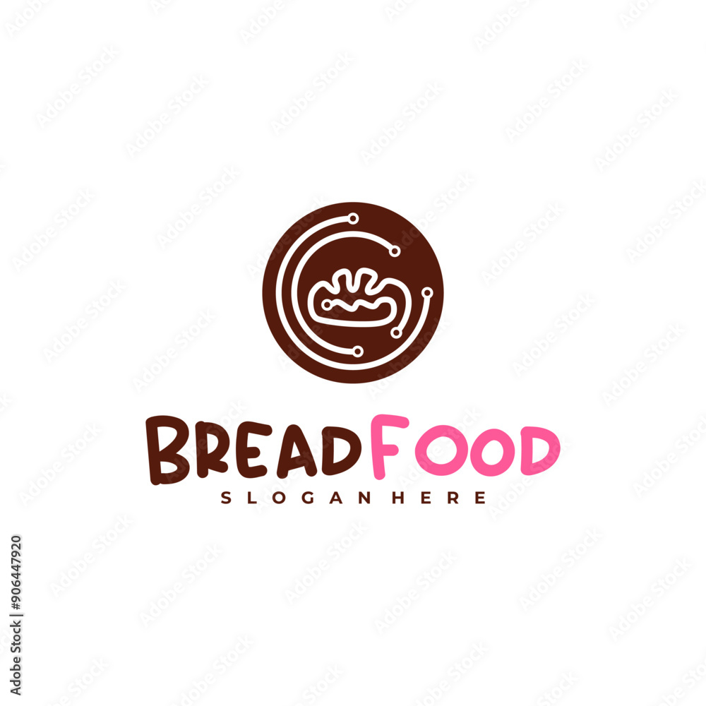 Bread tech logo vector template, Creative tech bread logo design concepts Bread tech logo vector template, Creative tech bread logo design concepts