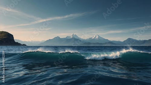 Minimalist abstract backgrounds featuring ocean waves and mountains in modern vector art