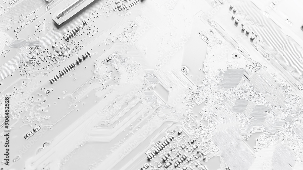 A computer chip is shown in a white background. The chip is made up of ...