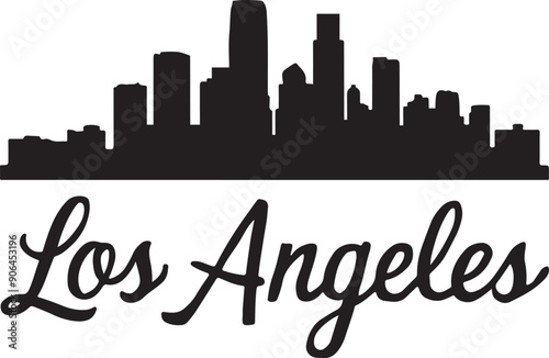 Los Angeles Skyline Silhouette Vector