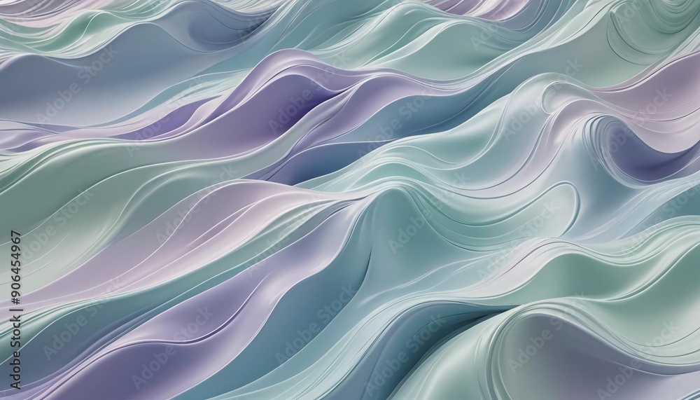 Ethereal Waves: Abstract Flowing Pastel Illustration Ethereal Waves: Abstract Flowing Pastel Illustration