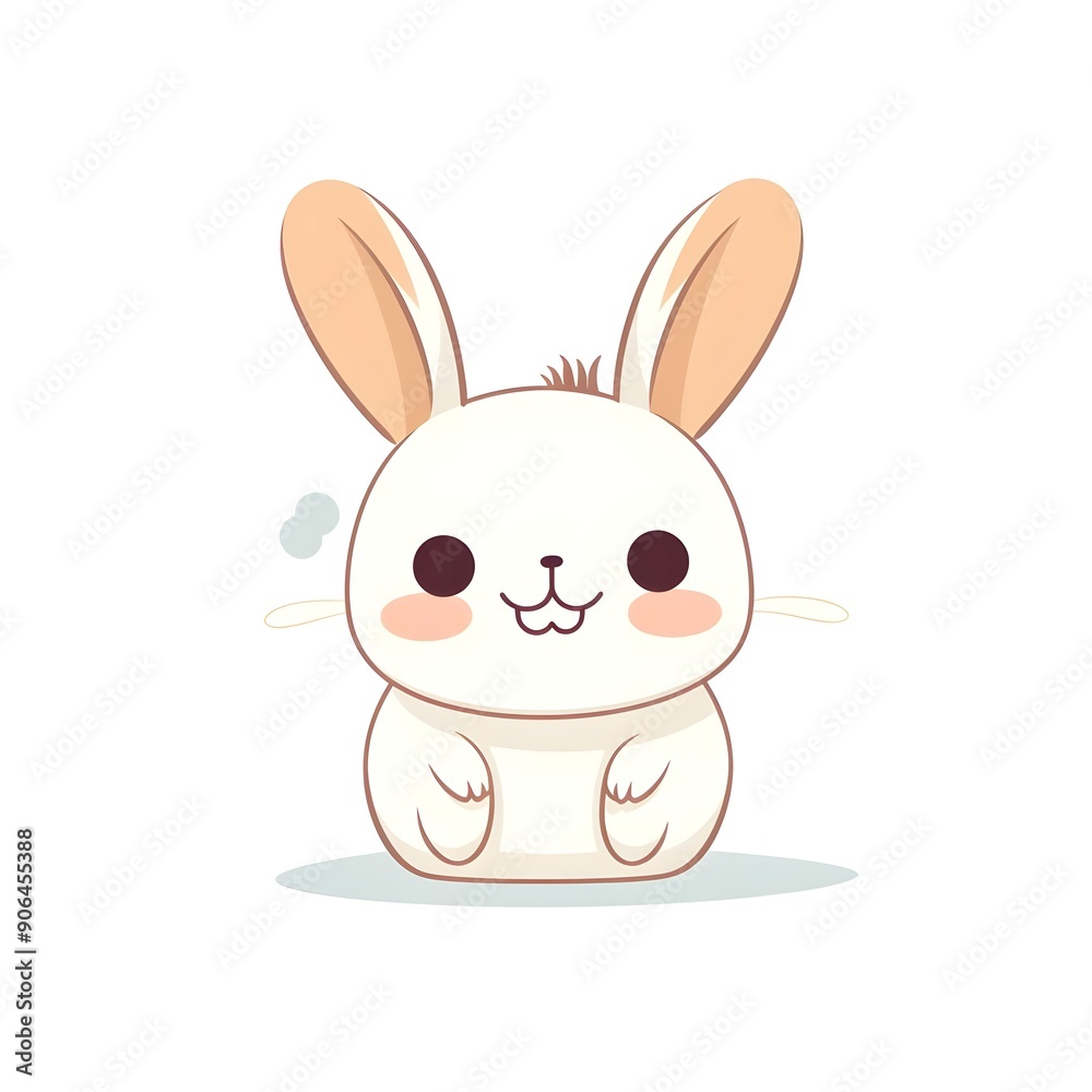 Cute Smiling Rabbit Simple Line Art Illustration Cute Smiling Rabbit Simple Line Art Illustration