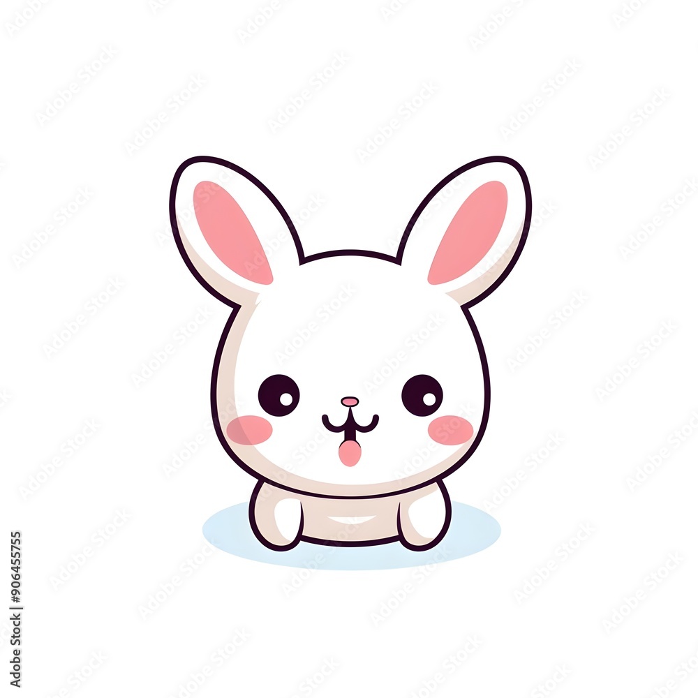 Cute Smiling Bunny Rabbit Cartoon Illustration Cute Smiling Bunny Rabbit Cartoon Illustration