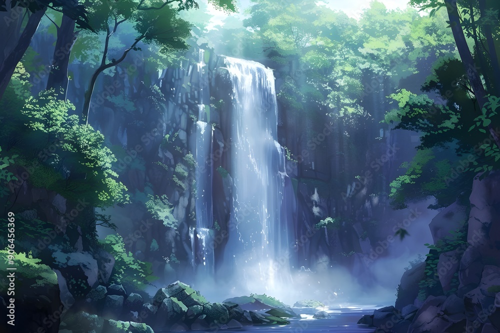 Tranquil Waterfall Scene