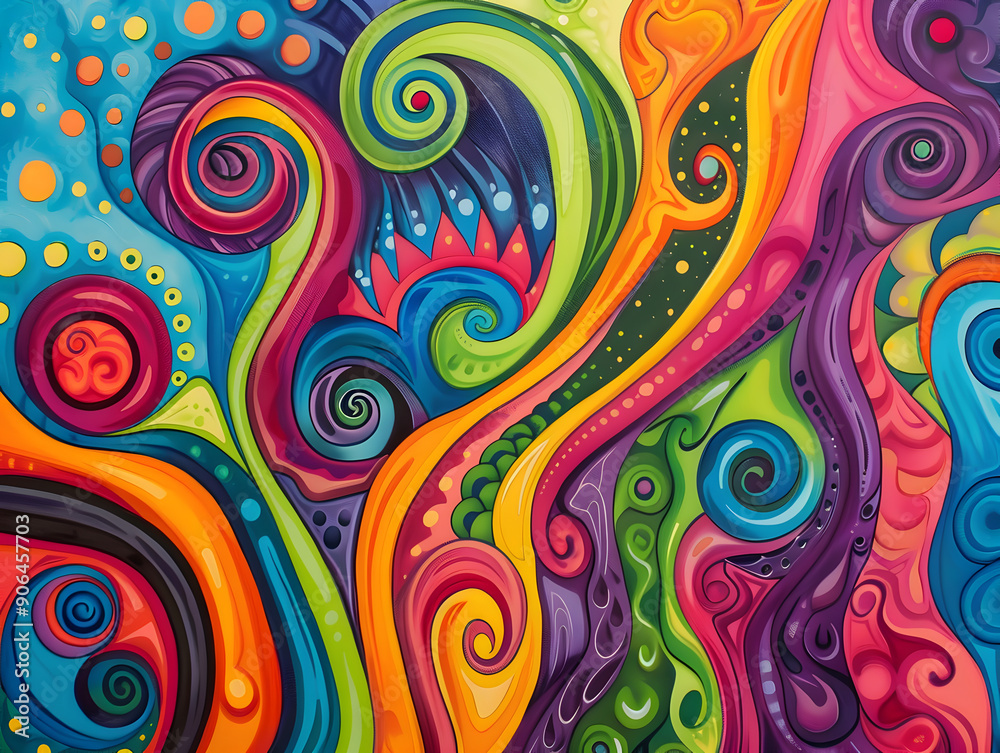 Psychedelic swirls in bright colors 43 background illustration Psychedelic swirls in bright colors 43 background illustration