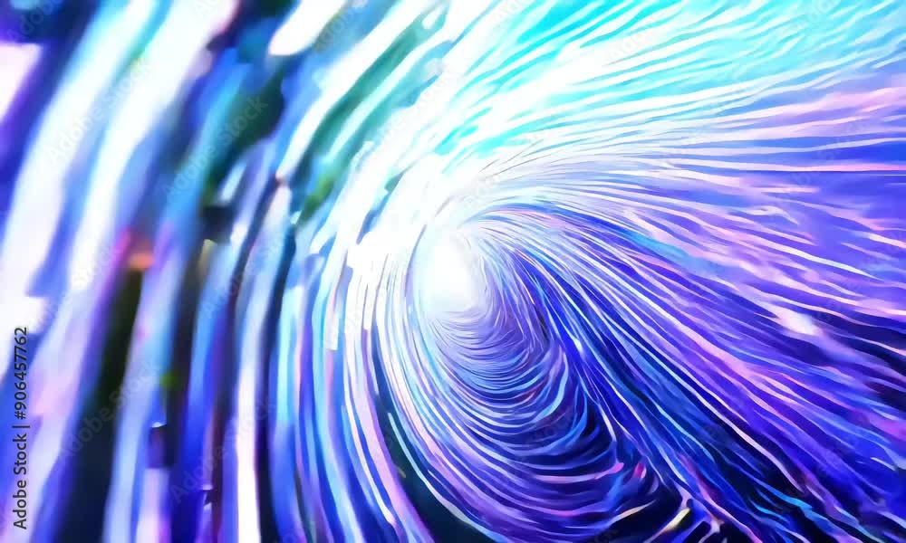 Vidéo Stock Illusion motion of vortex tunnel with lines of light moving ...