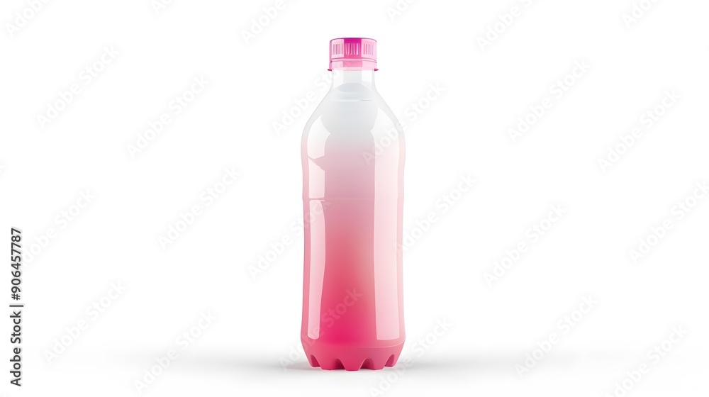 Plastic Bottle with Pink Gradient and Pink Cap