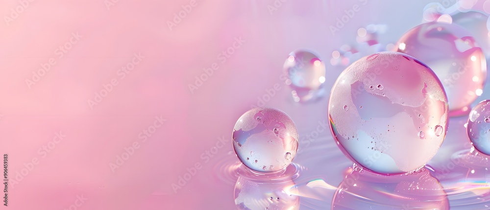 Shimmering Pink Bubbles on a Gradient Background Shimmering Pink Bubbles on a Gradient Background