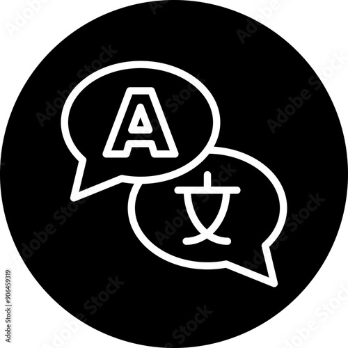 Translator Vector Line White Circle Black