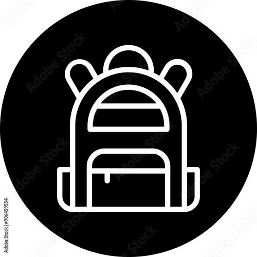 Bagpack Vector Line White Circle Black