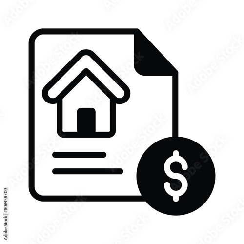 Mortgage loan icon symbolises buying a home and financial responsibility