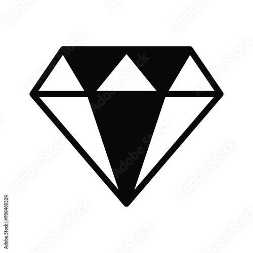 Precious jewel diamond icon symbolises luxury and value.