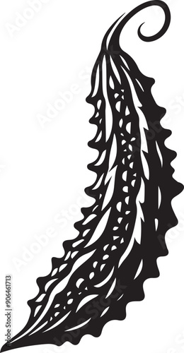 Bitter Gourd Vector silhouette illustration logo