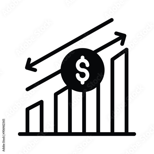 Investment growth icon symbolises increasing value or returns on investments over time